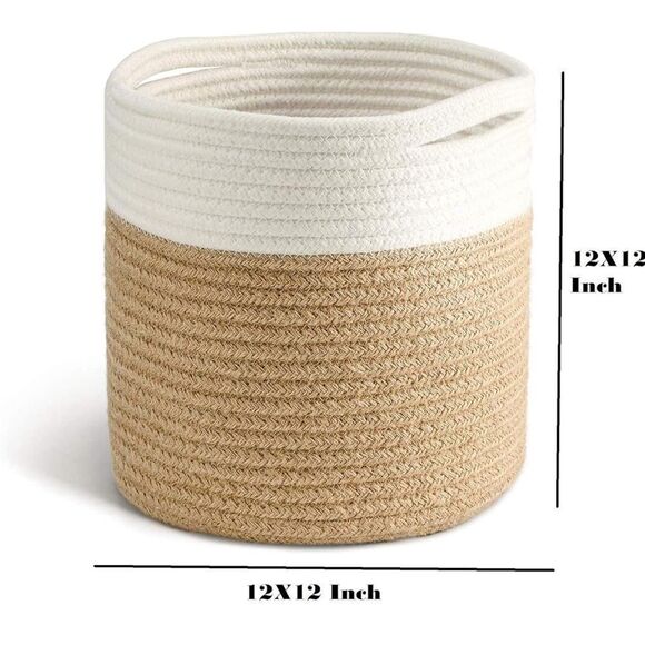 🆕Set of 4 Baskets White Seagrass & Rope - Picture 8 of 9